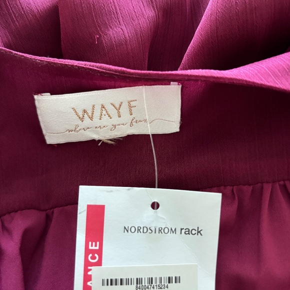 WAYF Maryl Bordeaux Cranberry Red Long Sleeve Wrap Maxi Dress - Picture 7 of 7